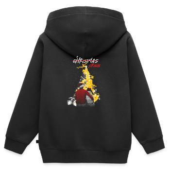 Joyeuse crise - Sweat Premium à capuche zippé enfant bio - noir - Dos - AI Model Kid Male (0cm)