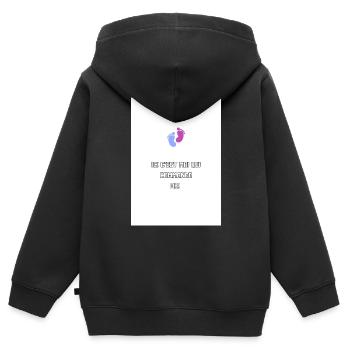 À la maison c'est lui le patron - Sweat Premium à capuche zippé enfant bio - noir - Dos - AI Model Kid Male (0cm)