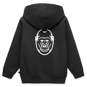 Gorilla weiß - Kinder Premium Organic Zip Hoodie - Schwarz - Hinten - AI Model Kid Male (0cm)