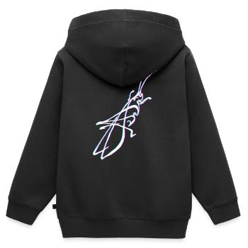 Sauterelle brillante - Sweat Premium à capuche zippé enfant bio - noir - Dos - AI Model Kid Male (0cm)