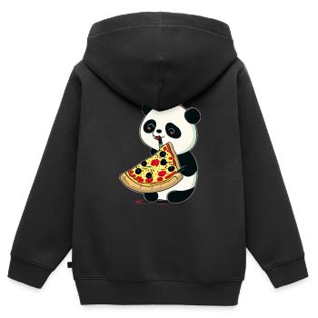 Cute Kawaii Panda Who Eats Pizza Anime Manga - Kids Premium Organic Zip-up Hoodie - black - Back - AI Model Kid Male (0cm)