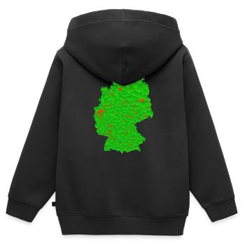 Bundesländer Deutschland Karte mit großen Städten - Kinder Premium Organic Zip Hoodie - Schwarz - Hinten - AI Model Kid Male (0cm)