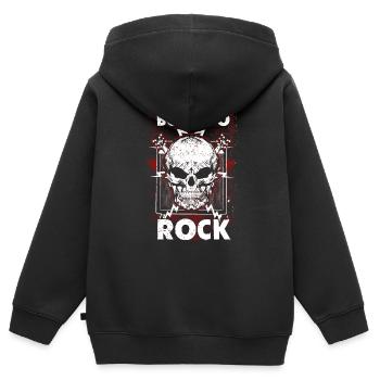 Rock Music - Born To Rock - Kinder Premium Organic Zip Hoodie - Schwarz - Hinten - AI Model Kid Male (0cm)