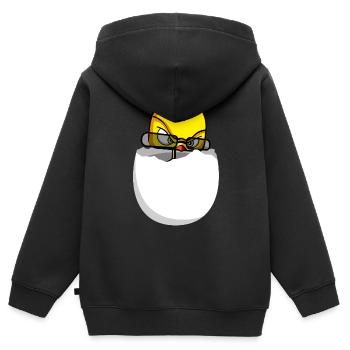 Agent Birdy Comic Vogel Küken - Kinder Premium Organic Zip Hoodie - Schwarz - Hinten - AI Model Kid Male (0cm)
