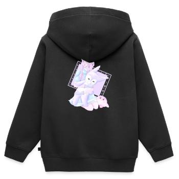 girl with bear for babies - Kids Premium Organic Zip-up Hoodie - black - Back - AI Model Kid Male (0cm)