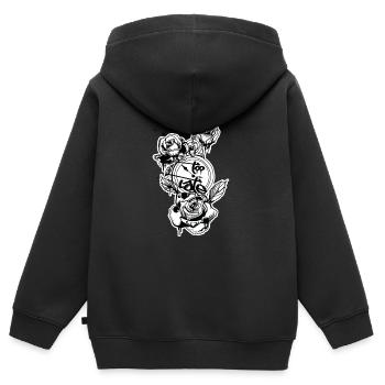 Too late // zu spät // Illustration - Kids Premium Organic Zip-up Hoodie - black - Back - AI Model Kid Male (0cm)