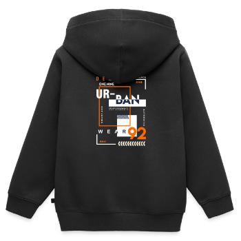 Urban wear - Kids Premium Organic Zip-up Hoodie - black - Back - AI Model Kid Male (0cm)