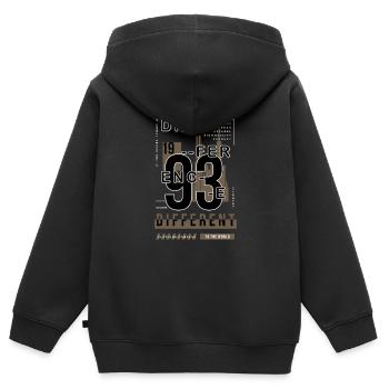 Unterschied der Welt - Kinder Premium Organic Zip Hoodie - Schwarz - Hinten - AI Model Kid Male (0cm)