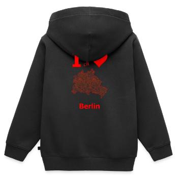 Ich liebe Berlin Stadtplan mit Straßen - Kinder Premium Organic Zip Hoodie - Schwarz - Hinten - AI Model Kid Male (0cm)