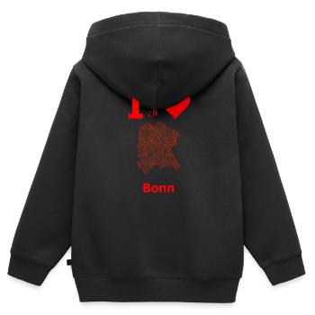 Ich liebe Bonn Stadtplan mit Straßen - Kinder Premium Organic Zip Hoodie - Schwarz - Hinten - AI Model Kid Male (0cm)