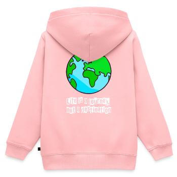 Das Leben ist ein Tag - Kinder Premium Organic Zip Hoodie - Rosa - Hinten - AI Model Kid Female (0cm)