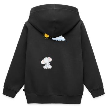 Süßer Elefant - Kinder Premium Organic Zip Hoodie - Schwarz - Hinten - AI Model Kid Male (0cm)