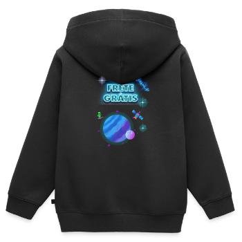 Universum - Kinder Premium Organic Zip Hoodie - Schwarz - Hinten - AI Model Kid Male (0cm)