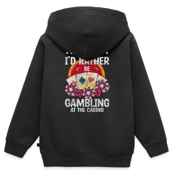 Poker Gewinn Doppelkopf Pik - Kinder Premium Organic Zip Hoodie - Schwarz - Hinten - AI Model Kid Male (0cm)