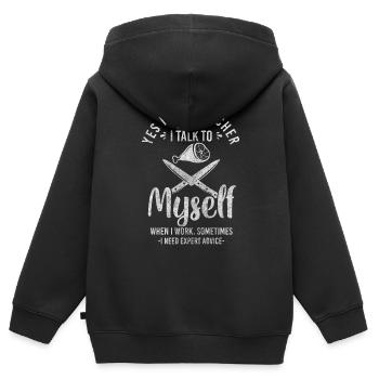 Schlachter Fleisch Beruf Arbeit - Kinder Premium Organic Zip Hoodie - Schwarz - Hinten - AI Model Kid Male (0cm)