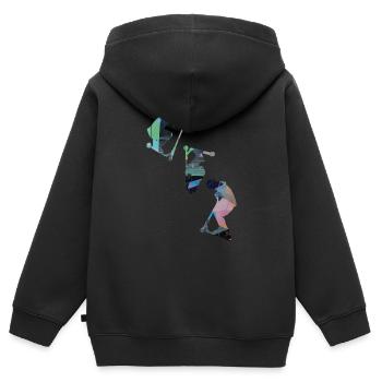 Stuntscooter,Trickscooter,tricks,stunt,e-scooter - Kinder Premium Organic Zip Hoodie - Schwarz - Hinten - AI Model Kid Male (0cm)