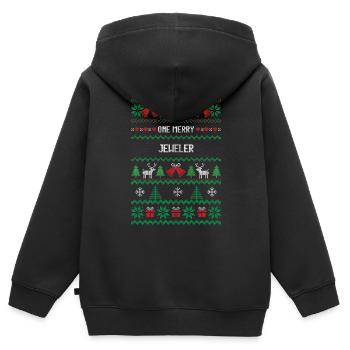 Ein fröhlicher Juwelier - Kinder Premium Organic Zip Hoodie - Schwarz - Hinten - AI Model Kid Male (0cm)