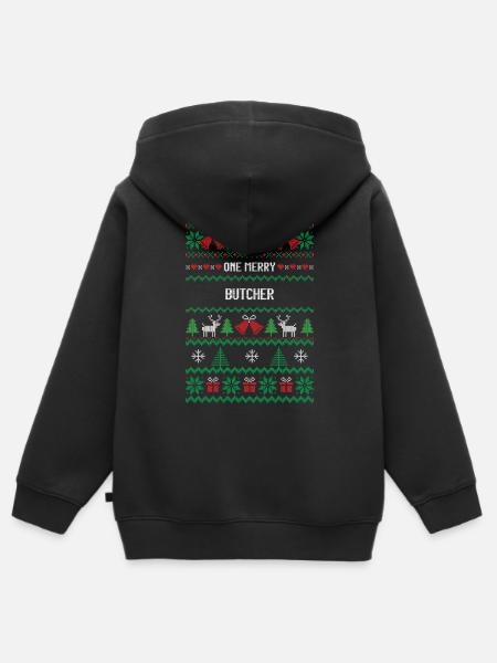 One Merry Butcher - Premium børne zip-hættetrøje økologisk - sort