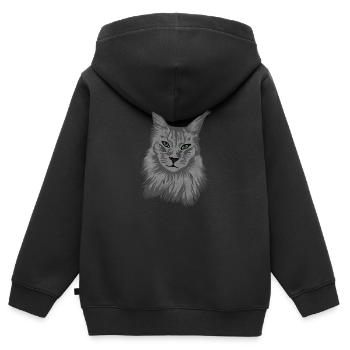 Maine Coon Katze - Kinder Premium Organic Zip Hoodie - Schwarz - Hinten - AI Model Kid Male (0cm)
