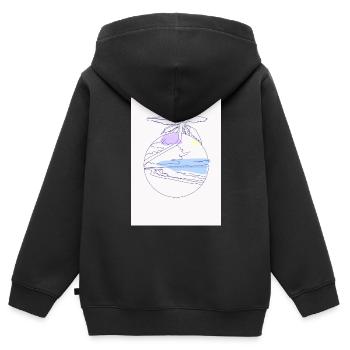 Urlaub Insel Erinnerungen Sommer - Kinder Premium Organic Zip Hoodie - Schwarz - Hinten - AI Model Kid Male (0cm)