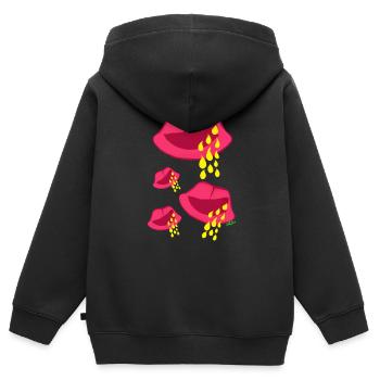 Yamirka lips - Kids Premium Organic Zip-up Hoodie - black - Back - AI Model Kid Male (0cm)