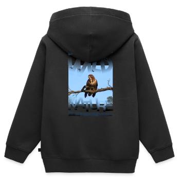 nature sauvage nature nature sauvage - Sweat Premium à capuche zippé enfant bio - noir - Dos - AI Model Kid Male (0cm)
