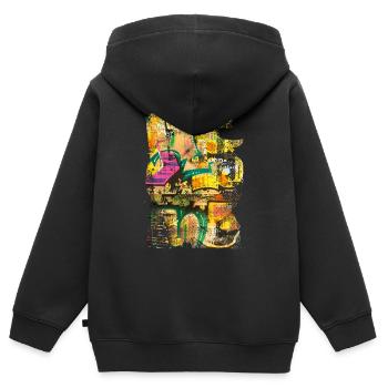 Graffiti style Splash hip hop couleurs peintre couleur - Sweat Premium à capuche zippé enfant bio - noir - Dos - AI Model Kid Male (0cm)