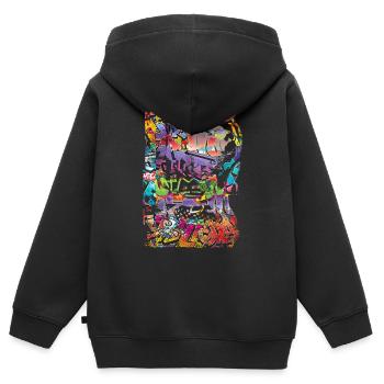 Graffiti style Splash hip hop couleurs peintre couleur - Sweat Premium à capuche zippé enfant bio - noir - Dos - AI Model Kid Male (0cm)