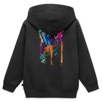 Art - Sweat Premium à capuche zippé enfant bio - noir - Dos - AI Model Kid Male (0cm)