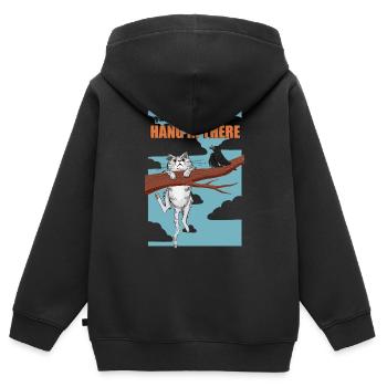 Hang in there 08 - Kinder Premium Organic Zip Hoodie - Schwarz - Hinten - AI Model Kid Male (0cm)