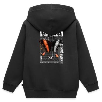 Nachtleben Schwärmer - Kinder Premium Organic Zip Hoodie - Schwarz - Hinten - AI Model Kid Male (0cm)