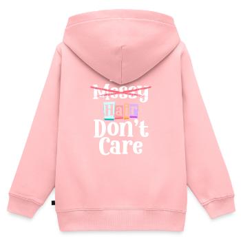 Glatze Platte Haarausfall Bart - Kinder Premium Organic Zip Hoodie - Rosa - Hinten - AI Model Kid Female (0cm)