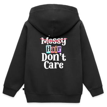 Glatze Platte Haarausfall Bart - Kinder Premium Organic Zip Hoodie - Schwarz - Hinten - AI Model Kid Male (0cm)