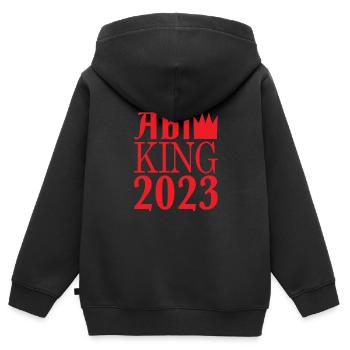 Abi king Abi Spruch - Kinder Premium Organic Zip Hoodie - Schwarz - Hinten - AI Model Kid Male (0cm)