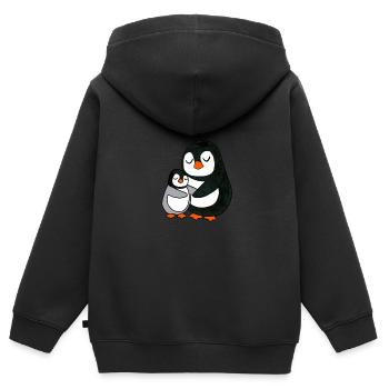 Pinguin United - Kinder Premium Organic Zip Hoodie - Schwarz - Hinten - AI Model Kid Male (0cm)