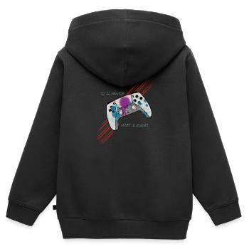 Gamer - Kinder Premium Organic Zip Hoodie - Schwarz - Hinten - AI Model Kid Male (0cm)