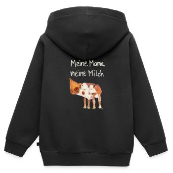 Meine Mama meine Milch - Kinder Premium Organic Zip Hoodie - Schwarz - Hinten - AI Model Kid Male (0cm)