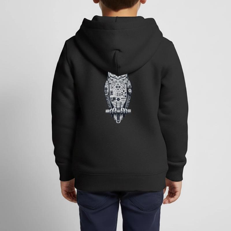 Uhu | Eule | Technischer UHU | Nachteule KI Eule Kinder Premium Organic Zip Hoodie