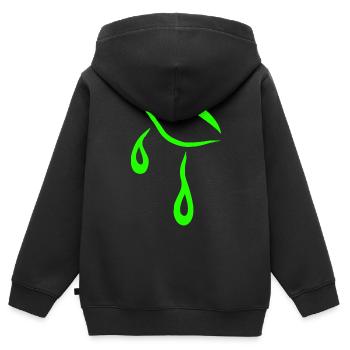 Wimpern Grüne Tattoo Tränen - Kinder Premium Organic Zip Hoodie - Schwarz - Hinten - AI Model Kid Male (0cm)