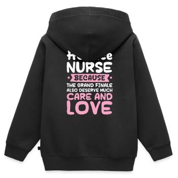 Hospice Nurse because the grand finale also - Kinder Premium Organic Zip Hoodie - Schwarz - Hinten - AI Model Kid Male (0cm)