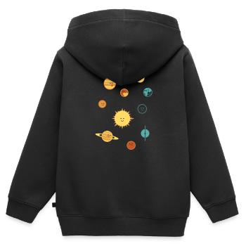 Cute Planets, 5 colours, for DARK backgrounds - Kids Premium Organic Zip-up Hoodie - black - Back - AI Model Kid Male (0cm)