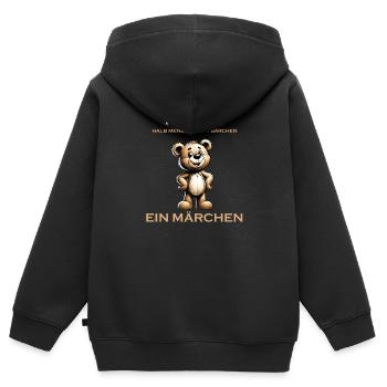 Teddybär ist ein Märchen - Kinder Premium Organic Zip Hoodie - Schwarz - Hinten - AI Model Kid Male (0cm)