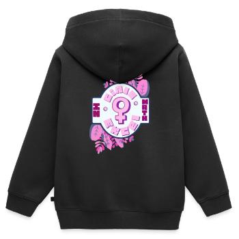 Math Power Mignon Kawaii Anime Écolière Otaku - Sweat Premium à capuche zippé enfant bio - noir - Dos - AI Model Kid Male (0cm)
