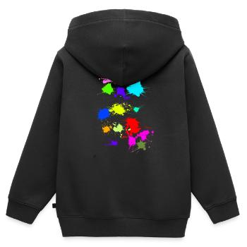 taches - Sweat Premium à capuche zippé enfant bio - noir - Dos - AI Model Kid Male (0cm)