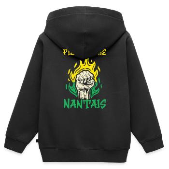 Nantes Stolz darauf, Nantes Geschenkidee zu sein - Kinder Premium Organic Zip Hoodie - Schwarz - Hinten - AI Model Kid Male (0cm)