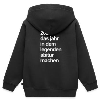 Abi 2024 Sprüche legenden - Kinder Premium Organic Zip Hoodie - Schwarz - Hinten - AI Model Kid Male (0cm)