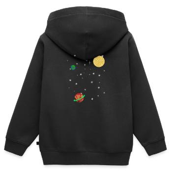 L’Univers - Sweat Premium à capuche zippé enfant bio - noir - Dos - AI Model Kid Male (0cm)