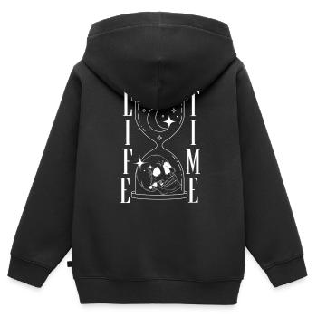 Mysticisme Wicca magique - Sweat Premium à capuche zippé enfant bio - noir - Dos - AI Model Kid Male (0cm)