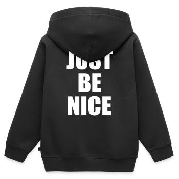 Just be nice - Sweat Premium à capuche zippé enfant bio - noir - Dos - AI Model Kid Male (0cm)