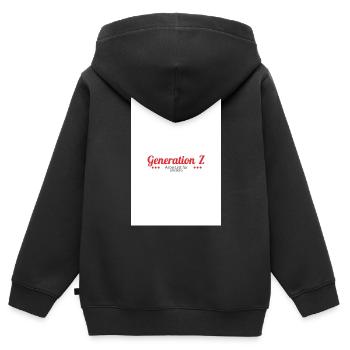 Generation Z - Kinder Premium Organic Zip Hoodie - Schwarz - Hinten - AI Model Kid Male (0cm)